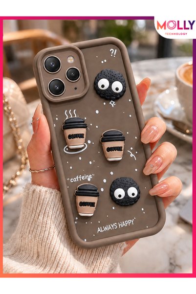 Molly Fallow Brown Black Cookie Coffee 3D Figured Silicone Case for Redmi̇ 12