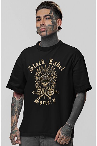 SEVBANO Tricou oversize unisex cu imprimeu Black Label Society Rock Metal Mus...