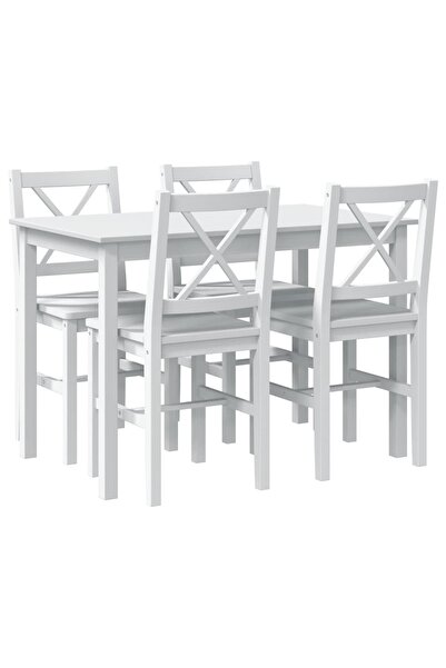 vidaxl Set mobilier de bucătărie, 5 piese, alb