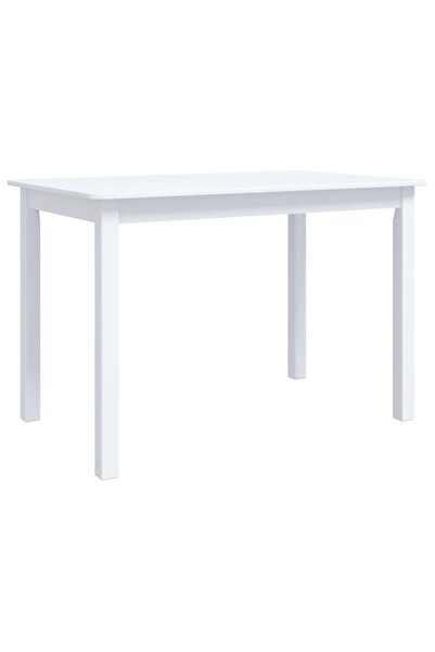 vidaxl Masă de bucătărie, alb, 114 x 71 x 75 cm, lemn masiv de hevea