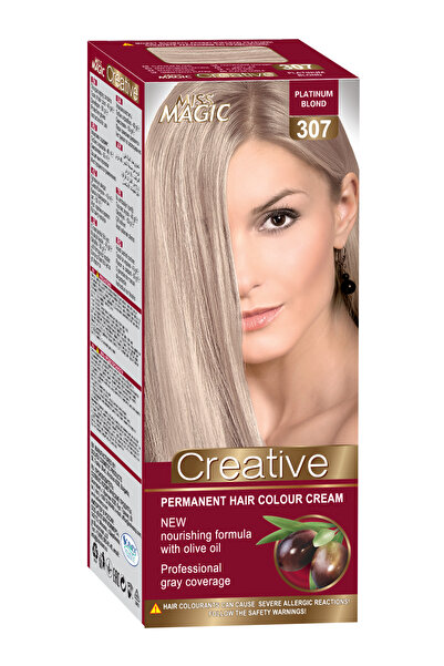 Miss Magic Vopsea de par permanenta nr 307, Blond Platinat, 90g, Creative