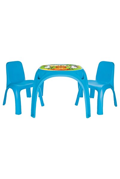 PİLSAN Детски комплект маса с 2 стола, King Table, син