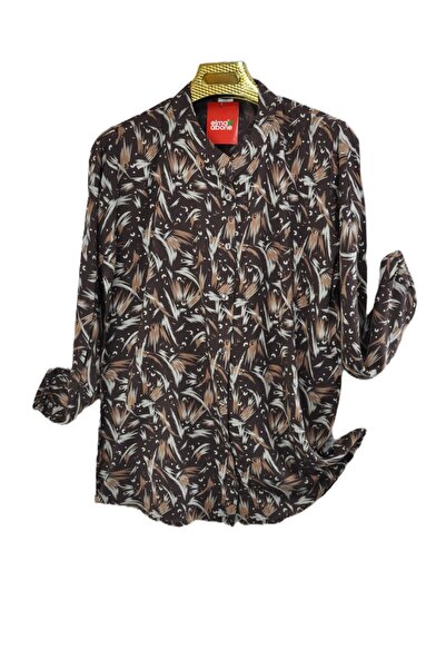 elma abone Plus Size Mother's Viscose Button-Up Shirt