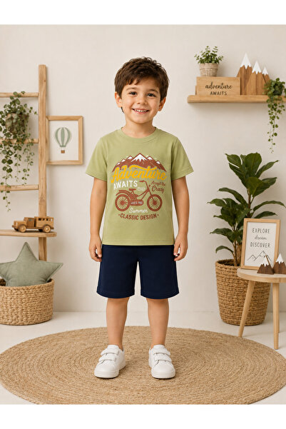 pio Kids Adventure Bicycle Printed Shorts Set
