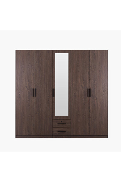 Home Box Movo Hotelya 5 Door Wardrobe with 2 Drawers Locks and Mirrors