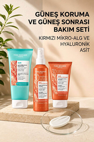 Yves Rocher 3'lü Güneş Koruma ve Güneş Sonrası Bakım Seti Sun Double Defense ...
