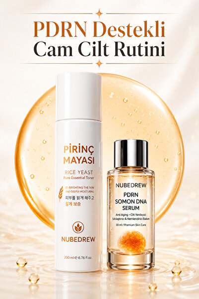 NUBEDREW PDRN Somon DNA Serum 30ml + Pirinç Mayası Tonik Seti 200ml | Cam Cil...