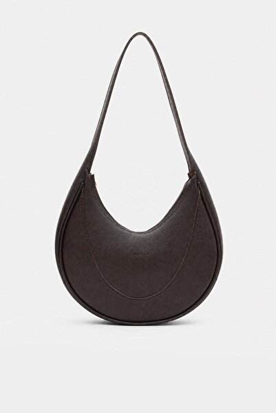 Shanta Acı Kahve D58 Elegant Oval Design Zippered Large Internal Volume Moder...