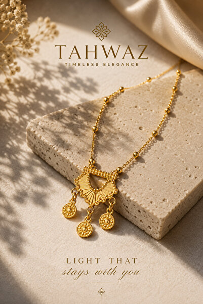 Tahwaz Vintage Gold-Plated Necklace and Earrings Set – Traditional Statement ...
