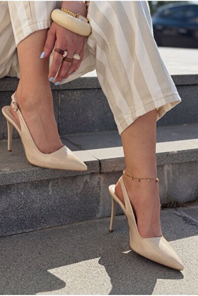 I Love Shoes Lure Beige Crocodile Matte Leather Women's Stiletto