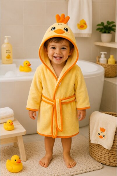 Superbaby Halat de baie Premium, puisor cu broderie, model 3D, Ramel