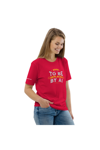 corporatristi Tricou amuzant pentru tech IT, unisex, "Soon to be replaced by AI", Corporatristi.ro