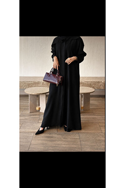 WAHAJ DRESSES Black Abaya, Quarter Length.