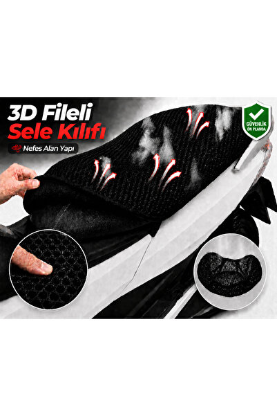 Vi Caro RKS Premium 125 Husă șa pentru motocicletă Husă șa cu plasă 3D Protec...