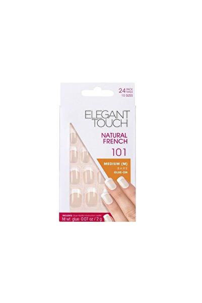 OEM Set, Elegant Touch, French, Square, Artificial Nails, Bare, 101, Size Med...