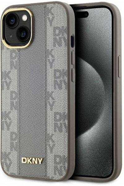 Dkny Δερμάτινη Καρό Σχεδίαση Magsafe Πίσω Θήκη Δερμάτινο Γκρι (iPhone 14) Κωδ...