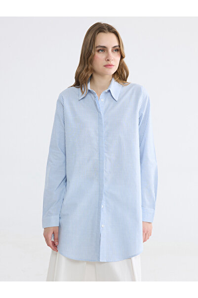 LC Waikiki Blue Striped Women's Shirt Tunic
