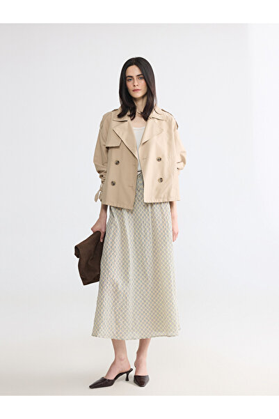 LC Waikiki Esvab • Modern & Distinctive Belted Checked Embroidered Skirt