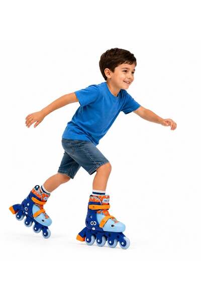 Arlina Home Kids عجلات خلفية قابلة للتعديل لزلاجات الأطفال باللون الأزرق 27-30