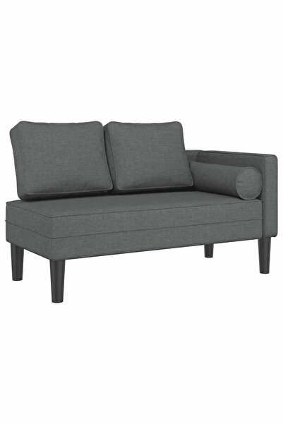 vidaxl Șezlong cu perne, gri închis, material textil