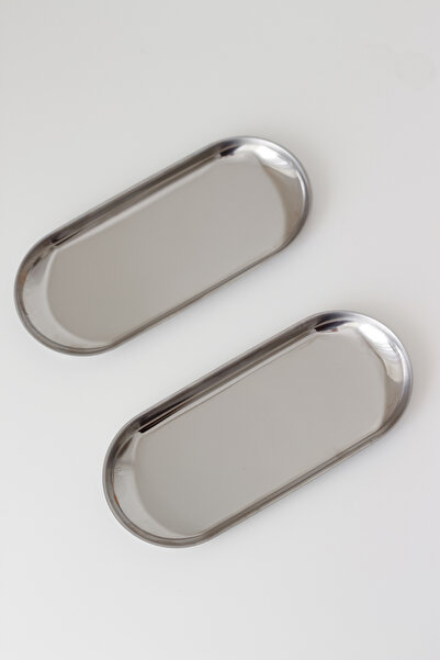 SİNEM YAMAN HOME 2Lİ PASLANMAZ ÇELİK 23CM OVAL TEPSİ / TAKI TEPSİSİ / SUNUM T...