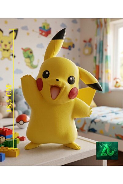 AU Design 3D Pikachu Figür – 18,5 cm ⚡