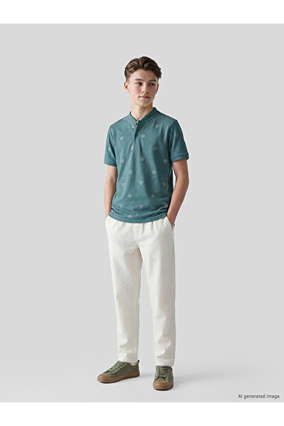 LC Waikiki Lcw Kidshakim Collar Patterned Boy's T-Shirt