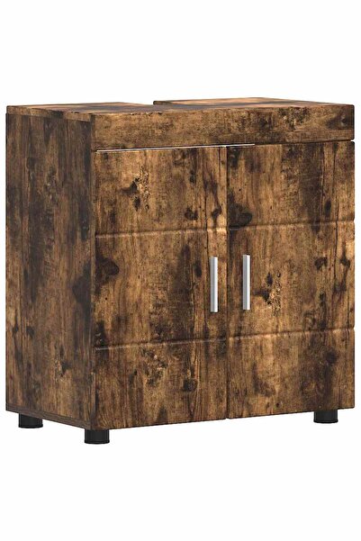 vidaxl TULUM bathroom cabinet Top Bottom Set Smoked oak 60 x 34 x 63 cm