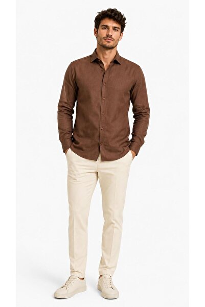 freshgyim Linen Shirt Men's Relaxed Fit