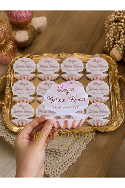 Sinem Gift 10 أقراط من اللؤلؤ - هدية الحناء - ليلة الحناء - هدية العروس المست...