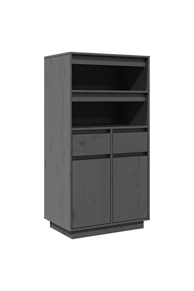 vidaxl Dulap înalt, gri, 60x40x116,5 cm, lemn masiv de pin