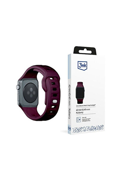 3MK Λουράκι Σιλικόνης με Πόρπη Μπορντό (Apple Watch 44/45/46mm/Ultra 49mm)