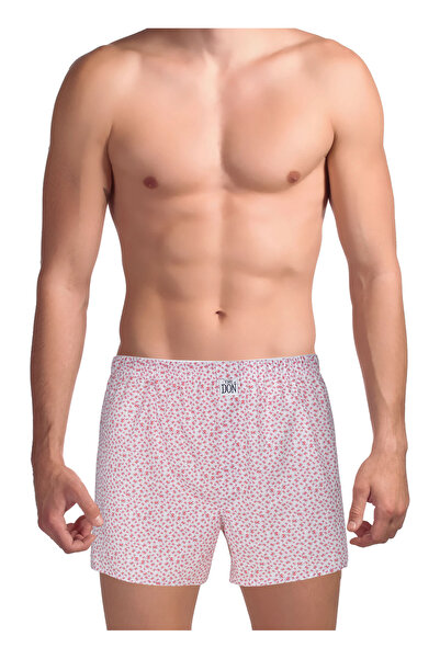 TheDon The Don Beyaz - Pembe Erkek Desenli Boxer TDNPOP134