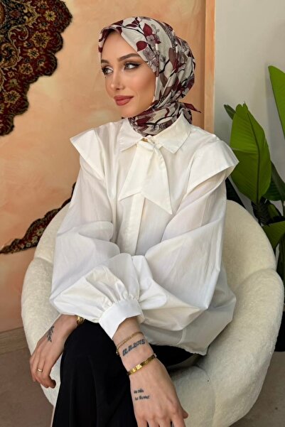 İmajButik وشاح ناعم منقوش باللون العنابي