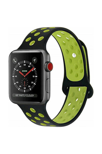 OEM Λουράκι Σιλικόνης με Πείρο Μαύρο / Λαχανί (Apple Watch 44/45/46mm/Ultra 4...