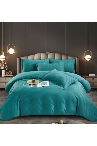 OEM Premium damask Duvet Cover Set with Stretchy – 6 pieces | 9942-J