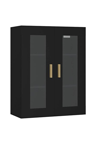 vidaxl Dulap de perete suspendat, negru, 69,5x34x90 cm
