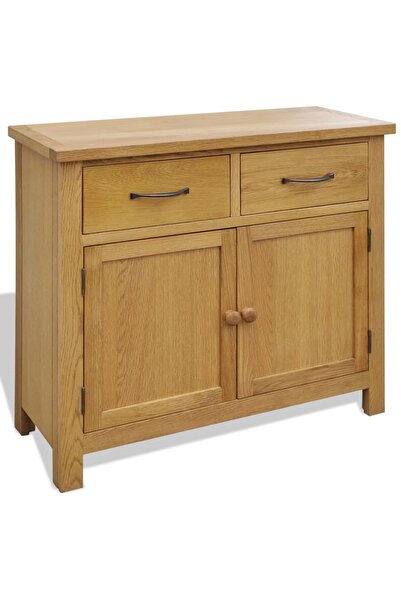 vidaxl Dulap, 90x33,5x83 cm, lemn masiv de stejar