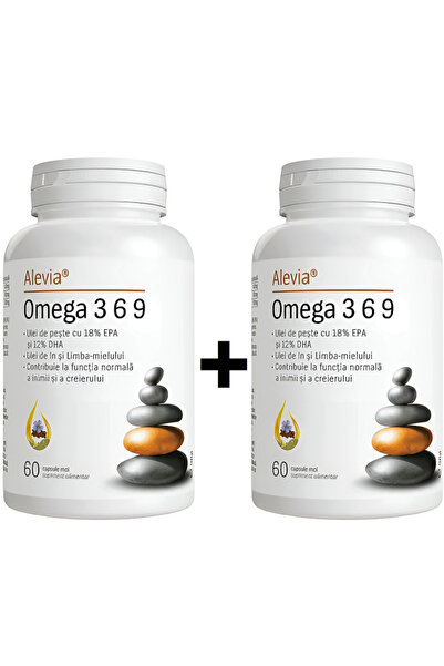 Alevia Omega 369 Package (Fish Oil, Flax Oil, Borage Oil) 2 x 60 capsules