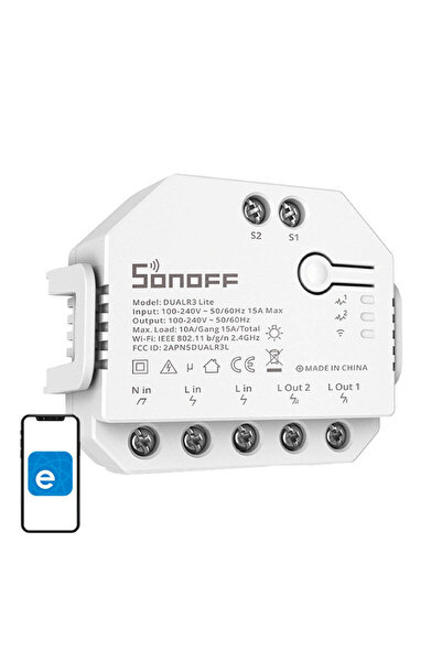 Sonoff Comutator Wifi pentru Casă Inteligentă cu Dual R3 Lite și Control