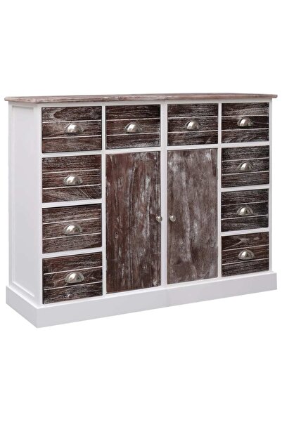 vidaxl Dulap cu 10 sertare, maro, 113 x 30 x 79 cm, lemn
