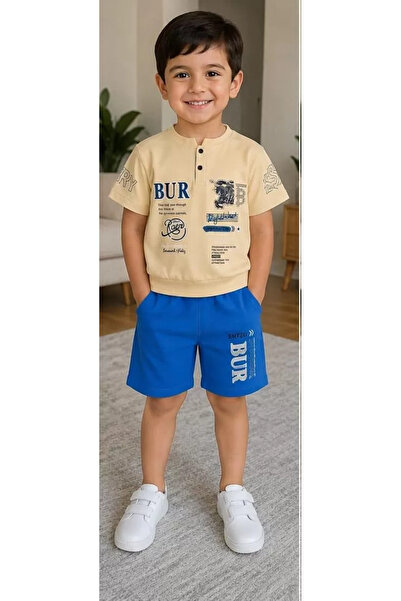 DMR Elegance 2/5 Years Old Button Detailed Printed Children's Set