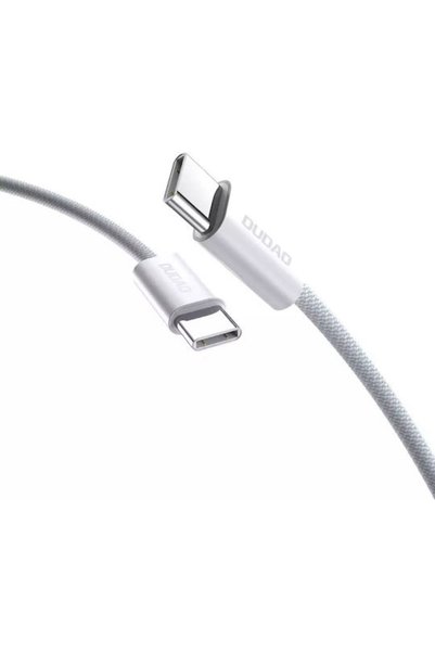 DUDAO Πλεκτό Καλώδιο USB 2.0 USB-C Αρσενικό - USB-C 60W PD Λευκό 2μ