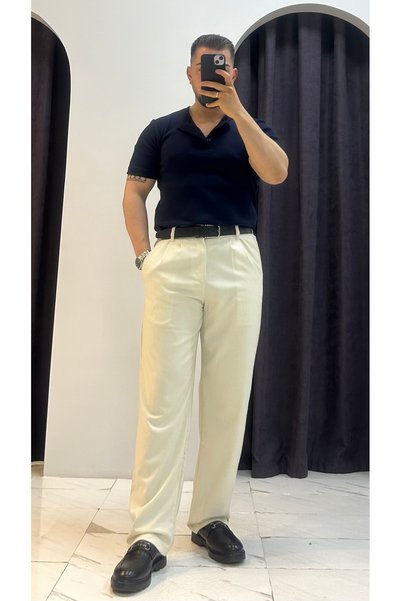 MERVENS Henley Collar Ribbed T-Shirt