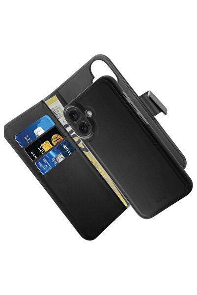 Puro Husă portofel 2-în-1 pentru iPhone 16 cu MagSafe, cu clapetă și protecți...