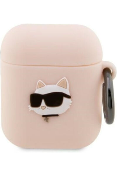 Karl Lagerfeld Θήκη Σιλικόνης 3D Choupette Head με Γάντζο σε ροζ χρώμα για Ap...