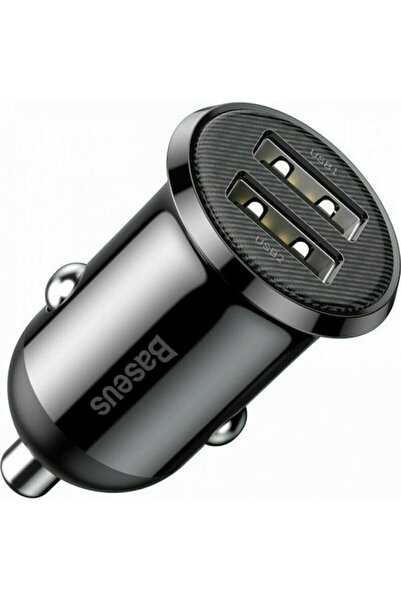 Baseus Φορτιστής Αυτοκινήτου Grain Pro 4.8A με Θύρες: 2xUSB Μαύρο Χρώμα Κωδικ...