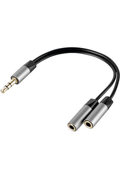 Lampa Αντάπτορας Silver Line αρσενικό 3.5mm σε 2x θηλυκό 3.5mm Γκρι 1 τεμάχιο