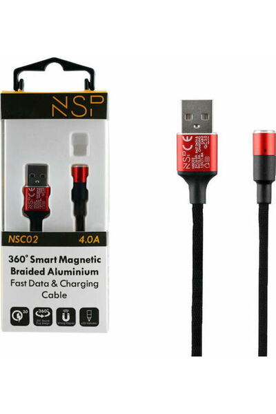 NSP Καλώδιο USB 2.0 1.2μ Τύπου A Αρσενικό σε Μαγνητικό Κόκκινο (8266539)