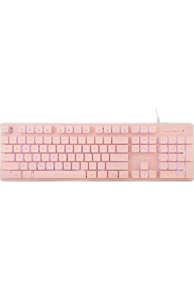 white shark Πληκτρολόγιο Gaming Tachi με φωτιζόμενα πλήκτρα (Αγγλικό US) Ροζ